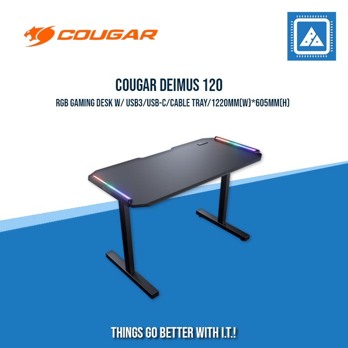 COUGAR DEIMUS 120 RGB GAMING DESK W/ USB3/USB-C/CABLE TRAY/1220MM(W)*605MM(H) COUGAR DEIMUS 120 RGB GAMING DESK W/ USB3/USB-C/CABLE TRAY/1220MM(W)*605MM(H)